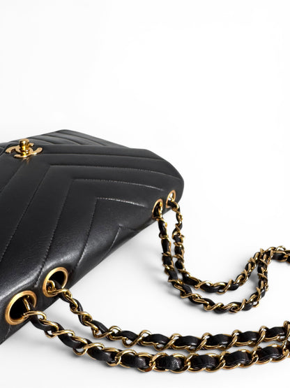 Chanel Lambskin Chevron Single Flap Bag