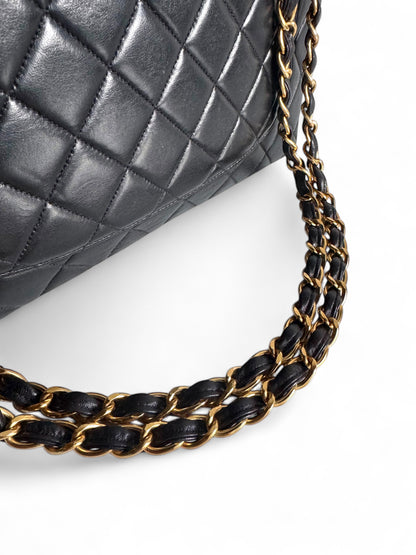 CHANEL Medium Lambskin Matelasse Single Flap Chain Bag