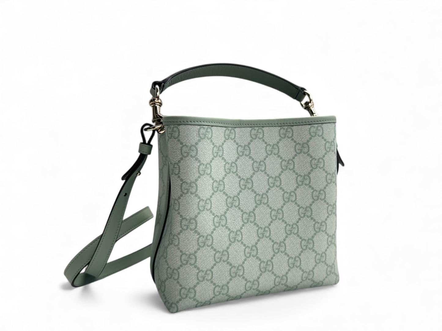 GUCCI GG Supreme Monogram Emblem Small Shoulder Bag