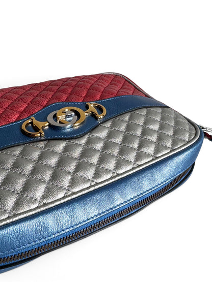 GUCCI Laminated Nappa Trapuntata Small Zumi Shoulder Bag