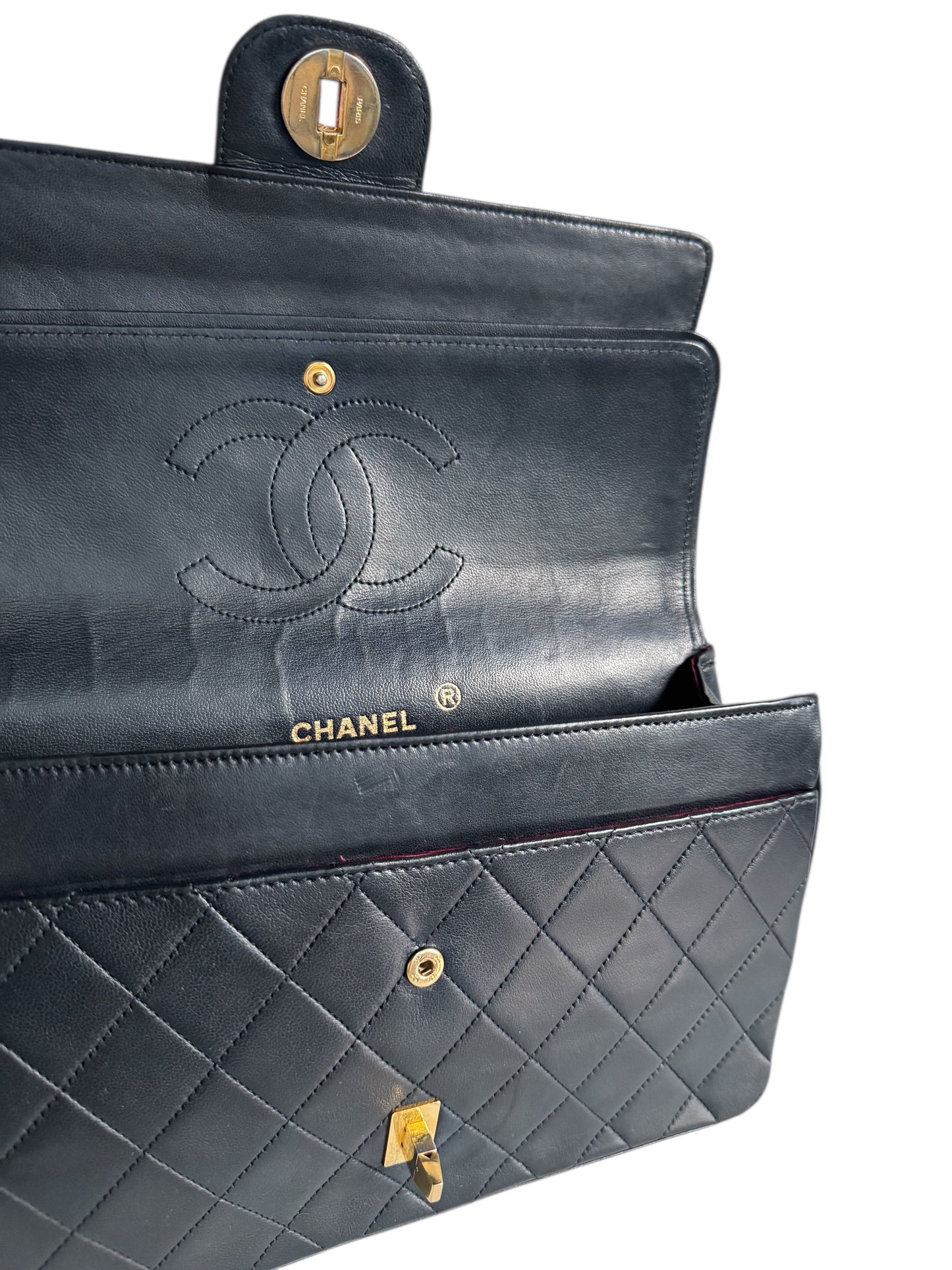 CHANEL Lambskin Medium Mademoiselle Double Flap