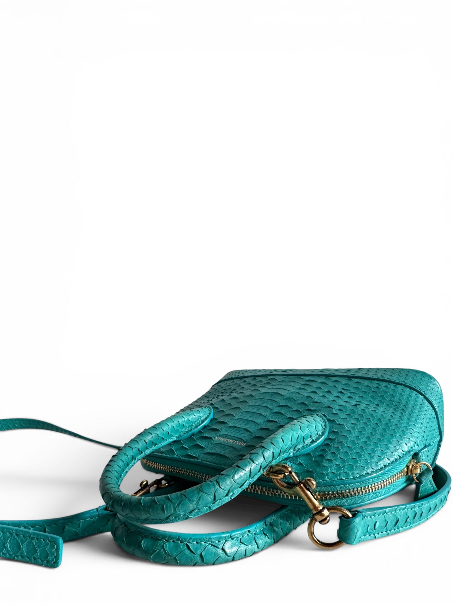 BALENCIAGA Python Ville XXS Top Handle Bag