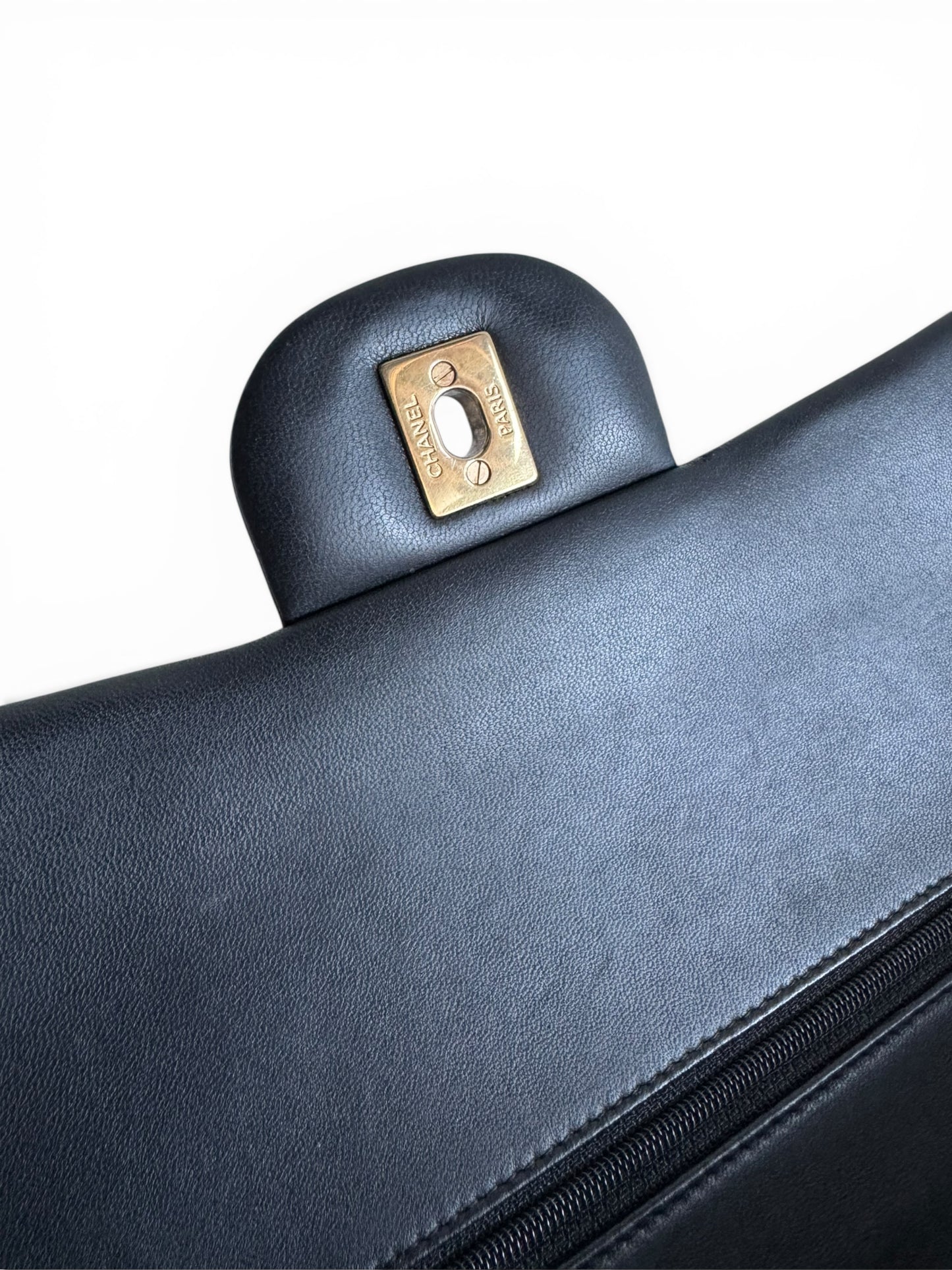 CHANEL Lambskin Quilted Jumbo Double Flap