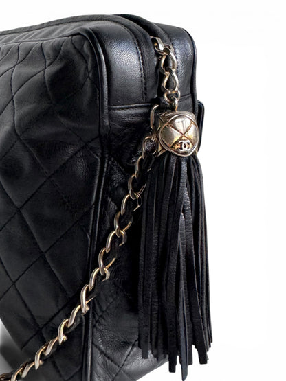 CHANEL Lambskin Quilted Tassel Camera Case
