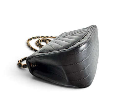 CHANEL Lambskin Chevron Quilted Mini Square Flap