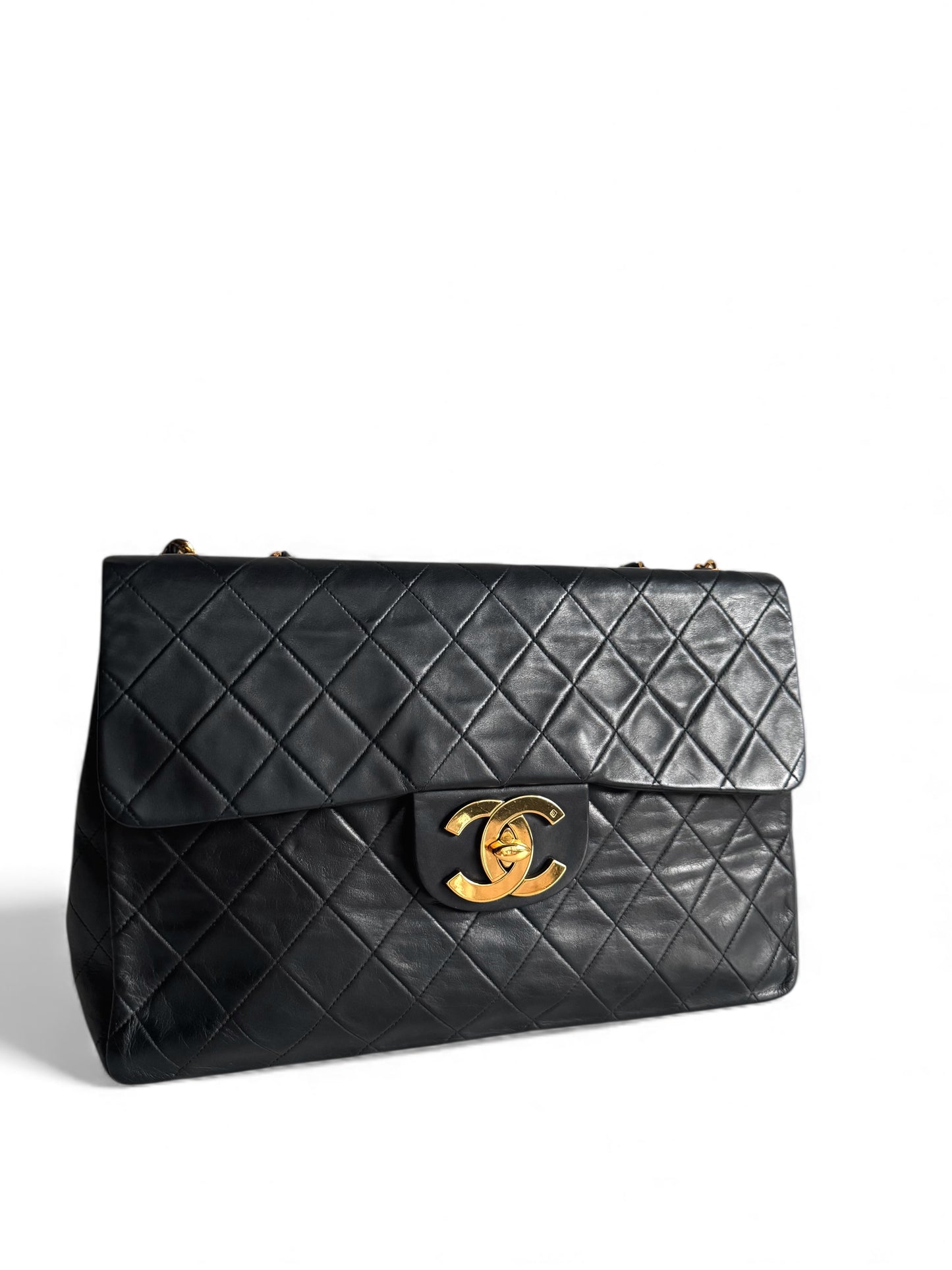 CHANEL Lambskin Quilted XL Jumbo Single Flap Bag