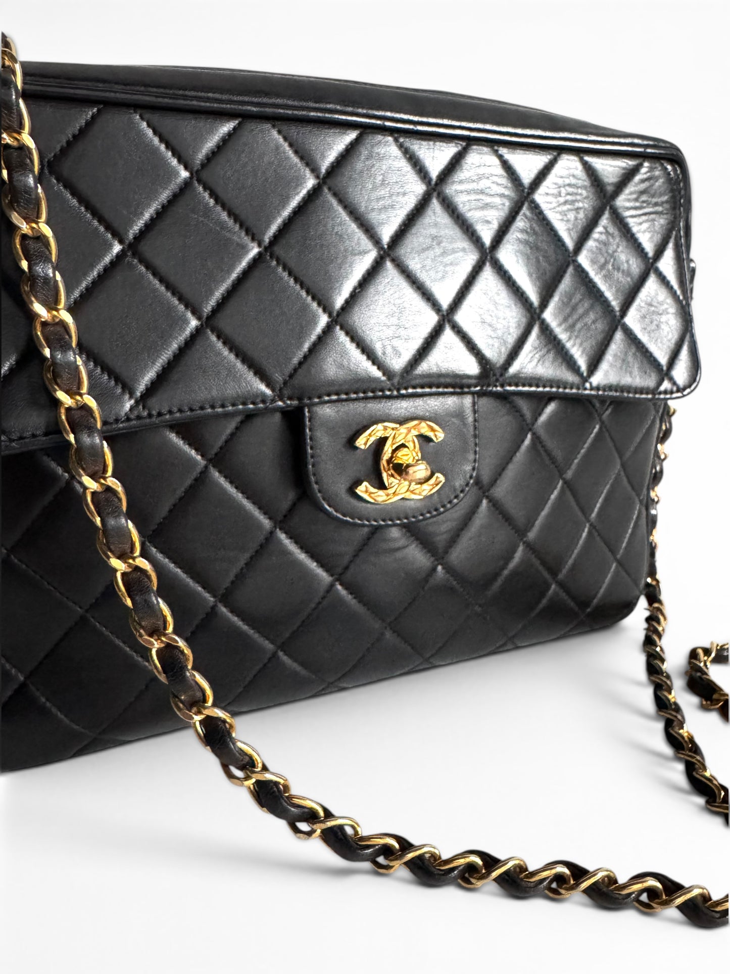 Chanel Lambskin Quilted Flap Camera Tassel Case