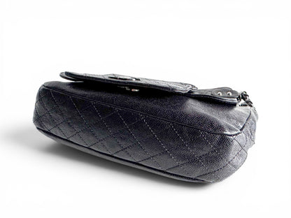 CHANEL Black Quilted Caviar Leather Pocket in the City Flap Shoulder Bag