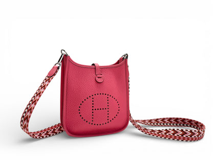 HERMÈS Taurillon Clemence Allegro Evelyne TPM Rose Tasche