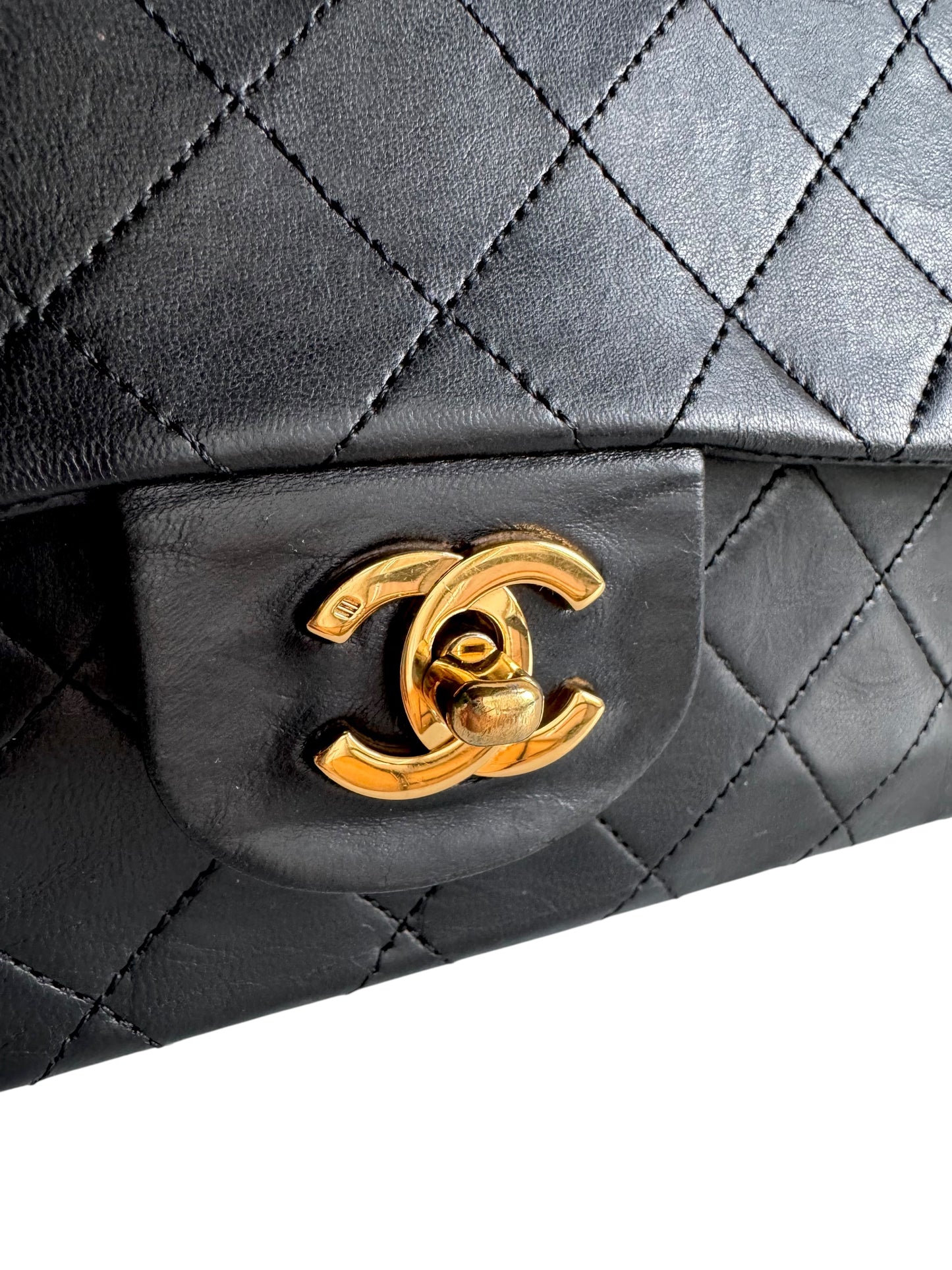 Chanel Lambskin Matelasse Flap Chain Handle Bag