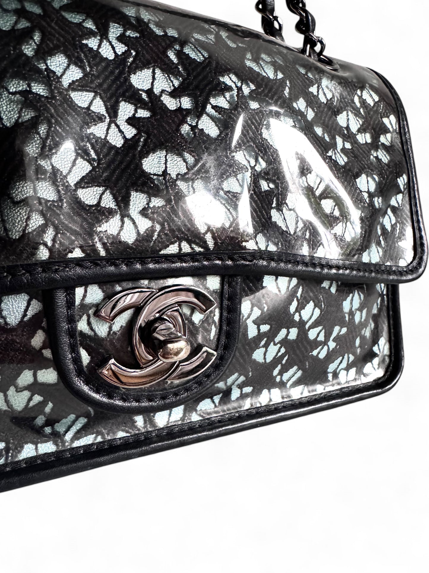 CHANEL Metallic Lambskin PVC Star Medium Single Flap Bag