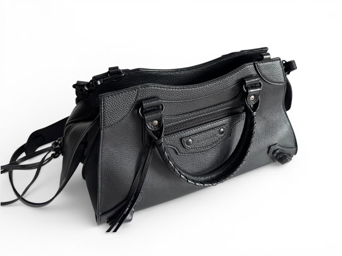 BALENCIAGA Grained Calfskin Neo Classic Black Hardware S City
