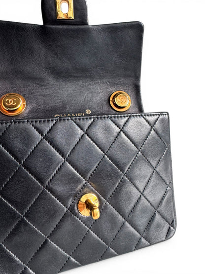 CHANEL Lambskin Mini Flap Chain Handle Bag