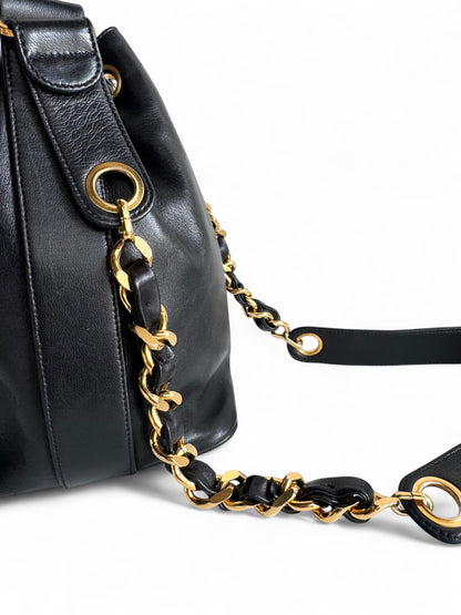 CHANEL Lambskin CC Drawstring Bag
