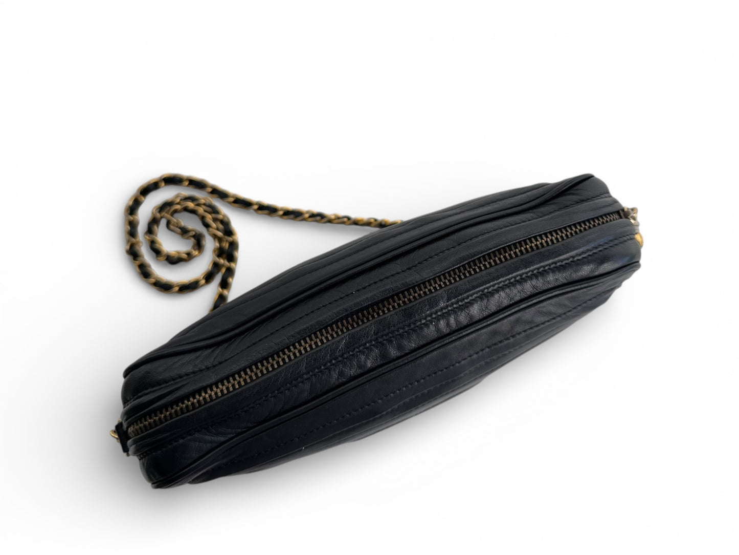 Chanel Black Lambskin CC Tassel Camera Bag