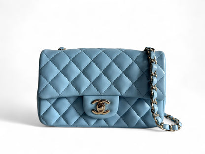 CHANEL Lambskin Quilted Mini Rectangular Flap
