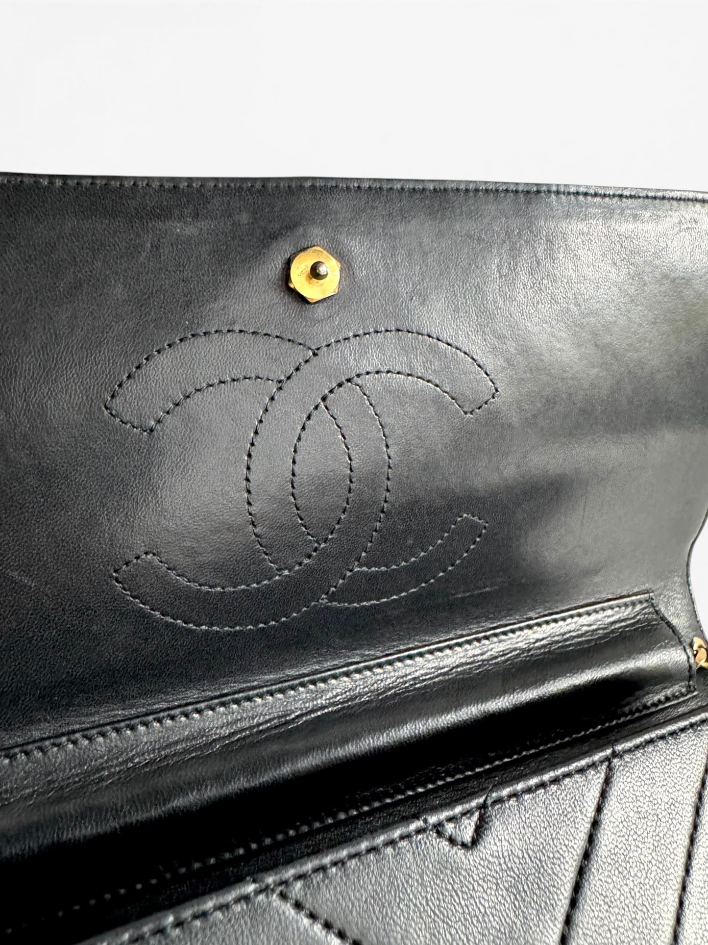 CHANEL Lambskin Chevron Flap Chain Shoulder Bag