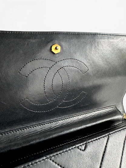 CHANEL Lambskin Chevron Flap Chain Shoulder Bag