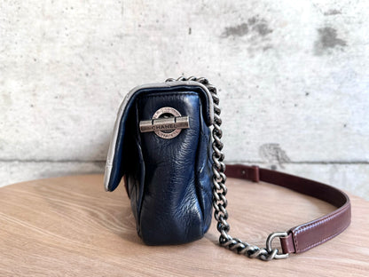 CHANEL 
Iridescent Calfskin Tri-Color Country Chic Flap