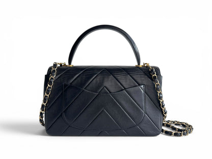CHANEL Lambskin Chevron Quilted Kelly Flap