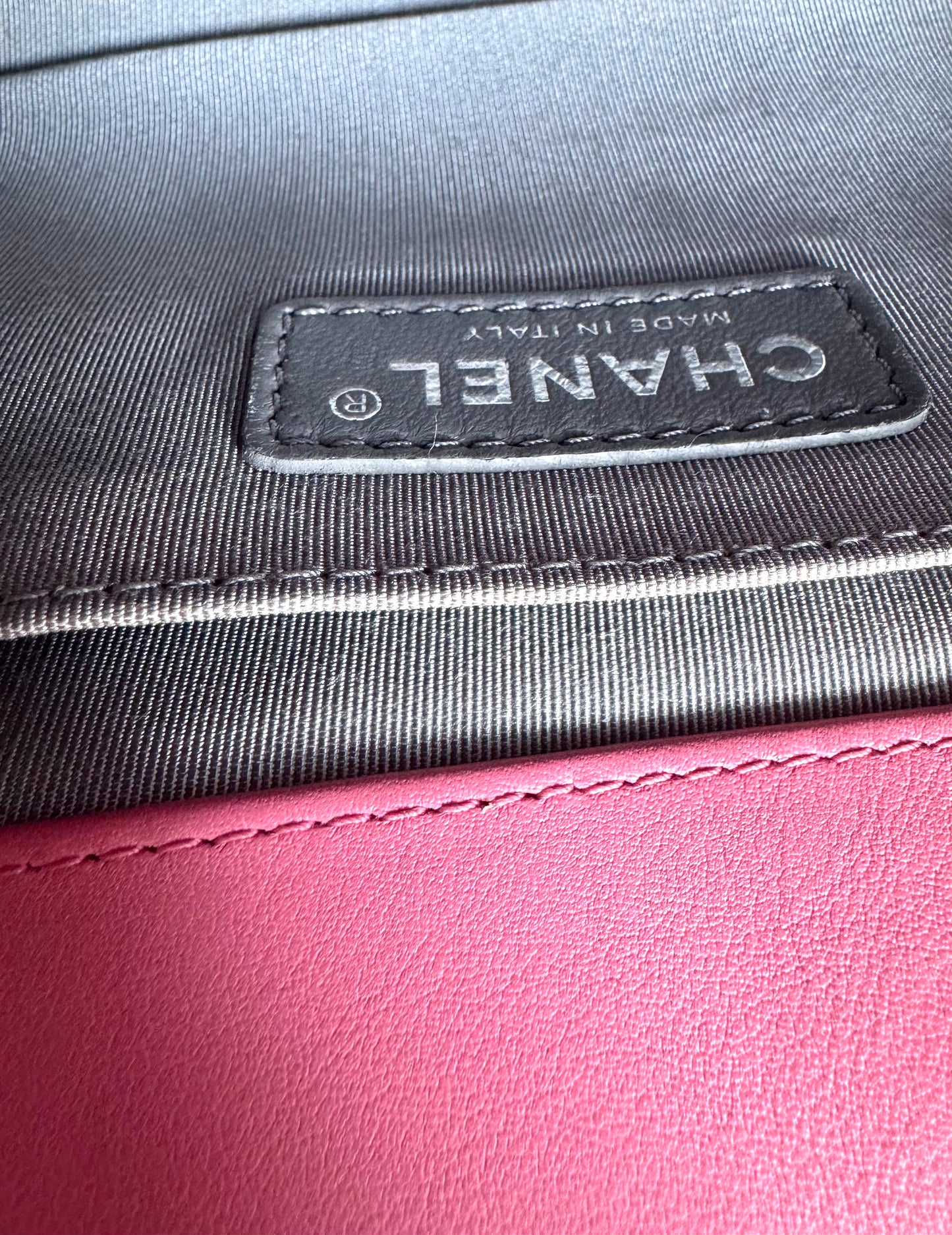 CHANEL Lambskin Chevron Quilted Medium Boy Flap