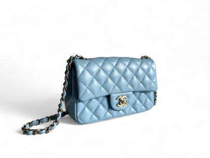 CHANEL Lambskin Quilted Mini Rectangular Flap
