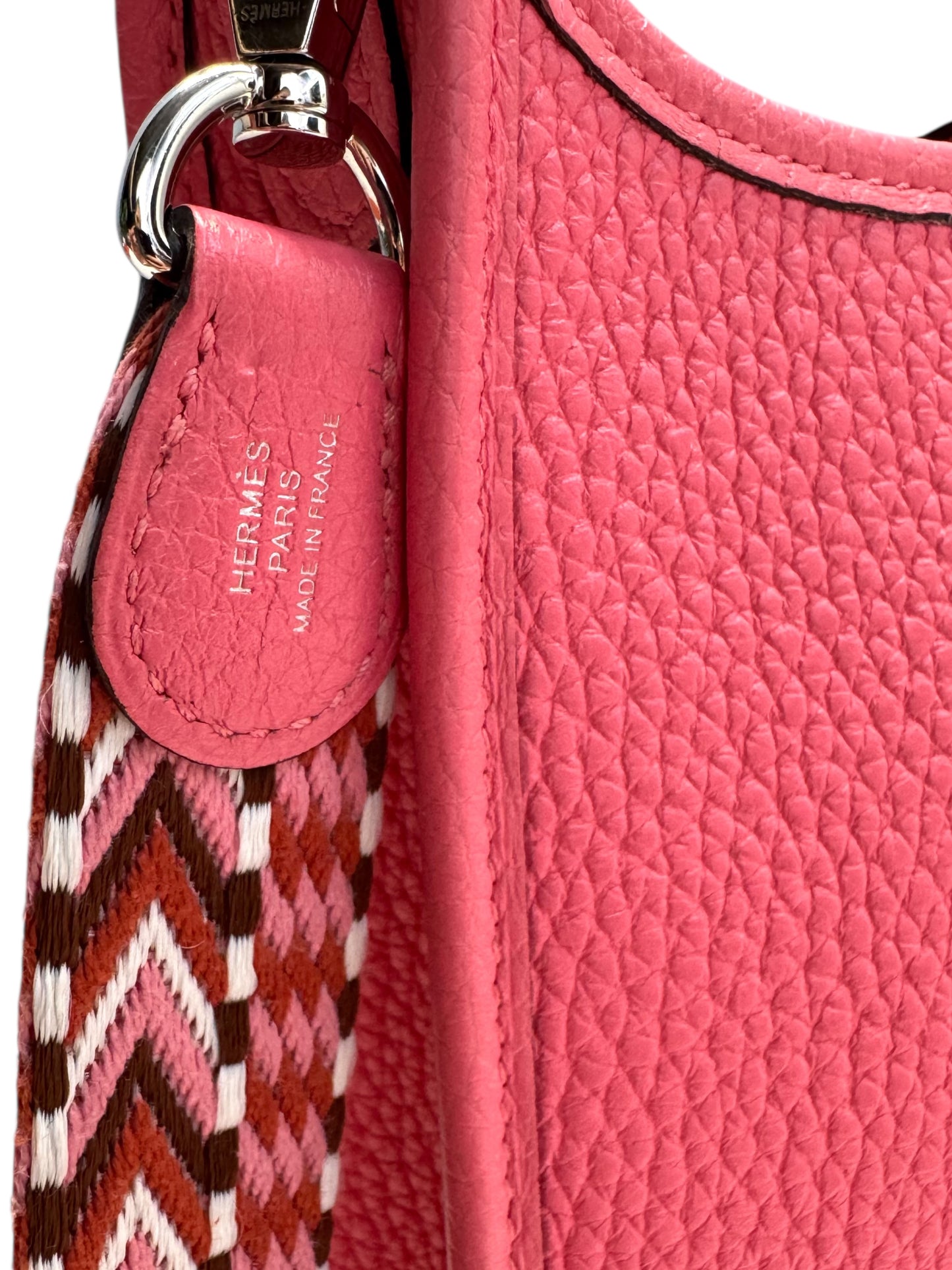 HERMÈS Taurillon Clemence Allegro Evelyne TPM Rose Tasche