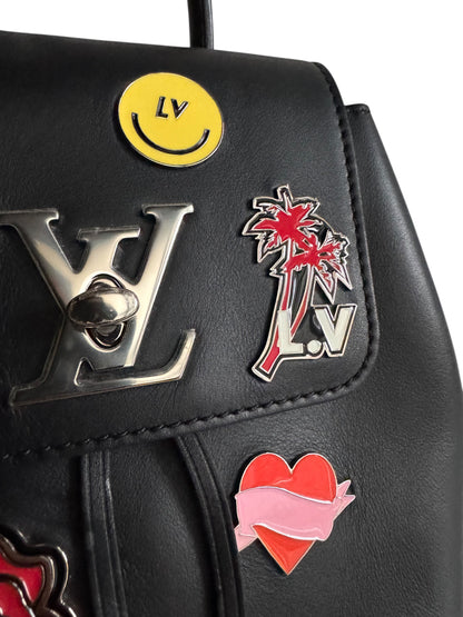 LOUIS VUITTON My Lockme Mini Pins Leather Backpack
