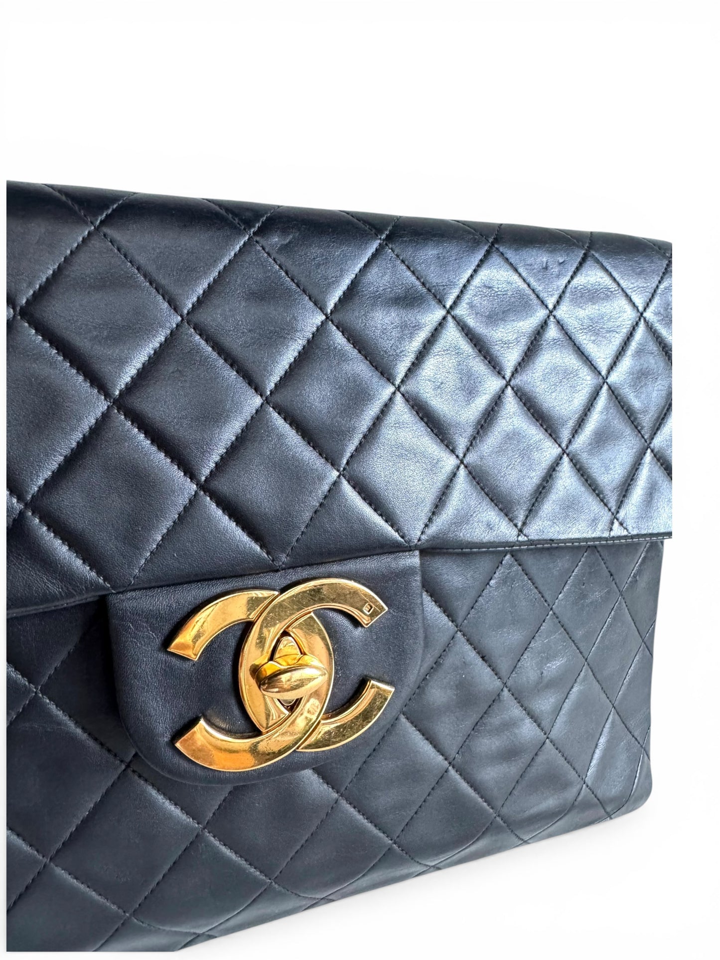 CHANEL Lambskin Quilted XL Jumbo Single Flap Bag
