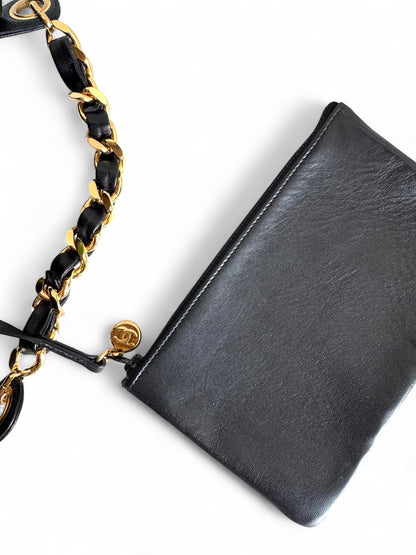 CHANEL Lambskin CC Drawstring Bag