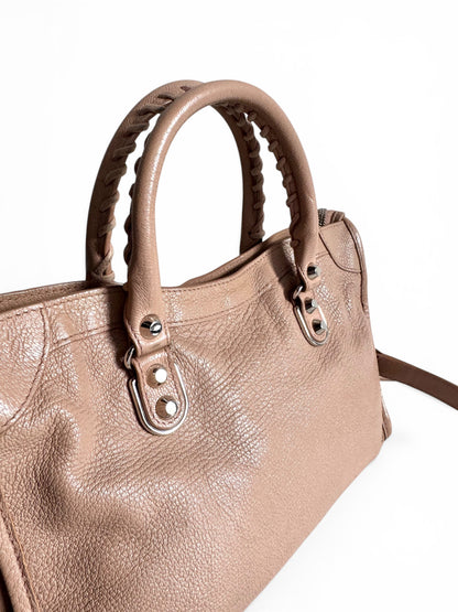 BALENCIAGA Chevre Gold Metallic Edge Hardware Bag