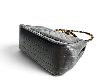 CHANEL Lambskin Chevron Quilted Mini Square Flap