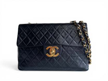 CHANEL Lambskin Quilted XL Jumbo Single Flap Bag