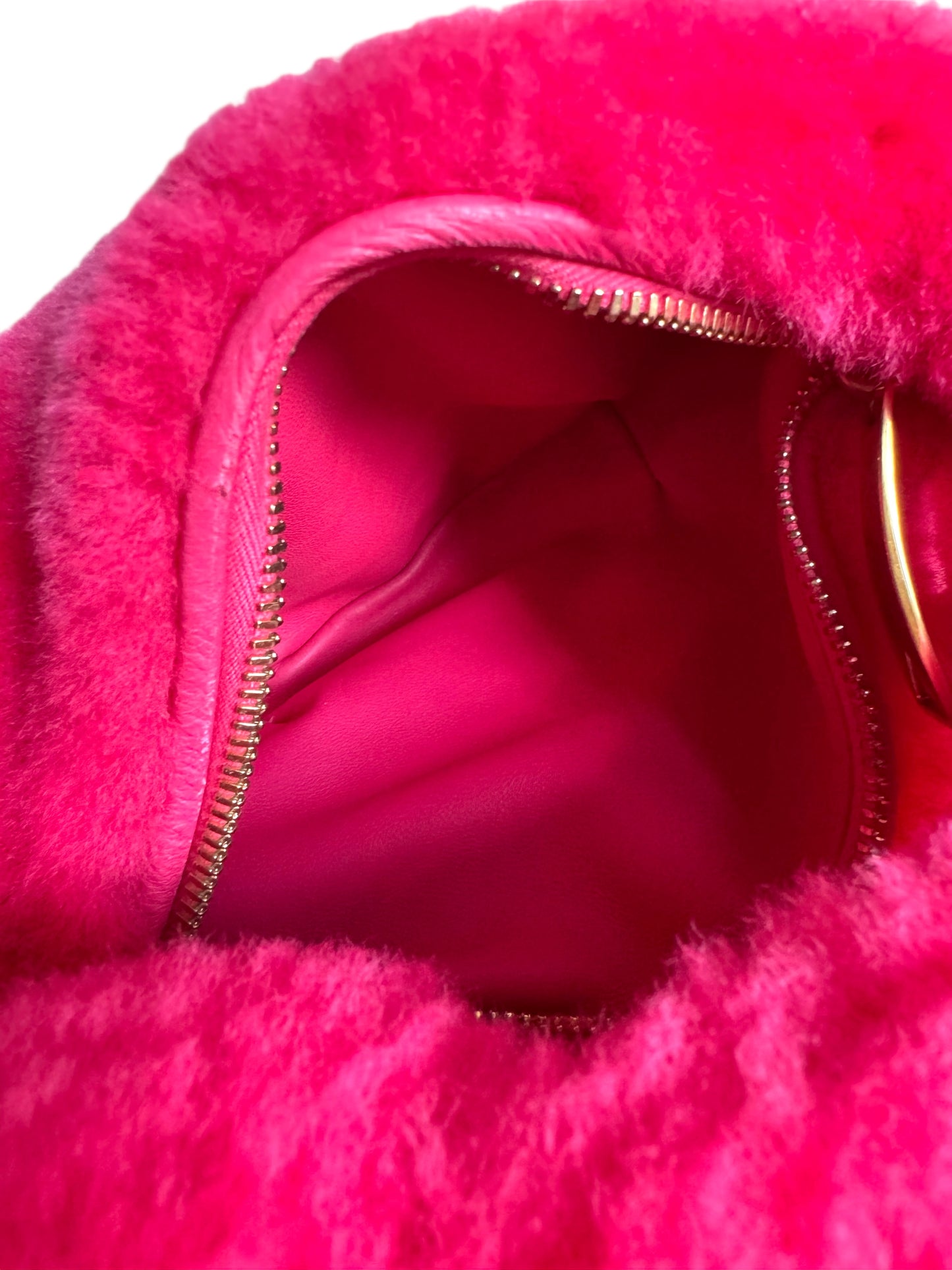 Bottega Veneta Jodie Mini Faux Fur Pink