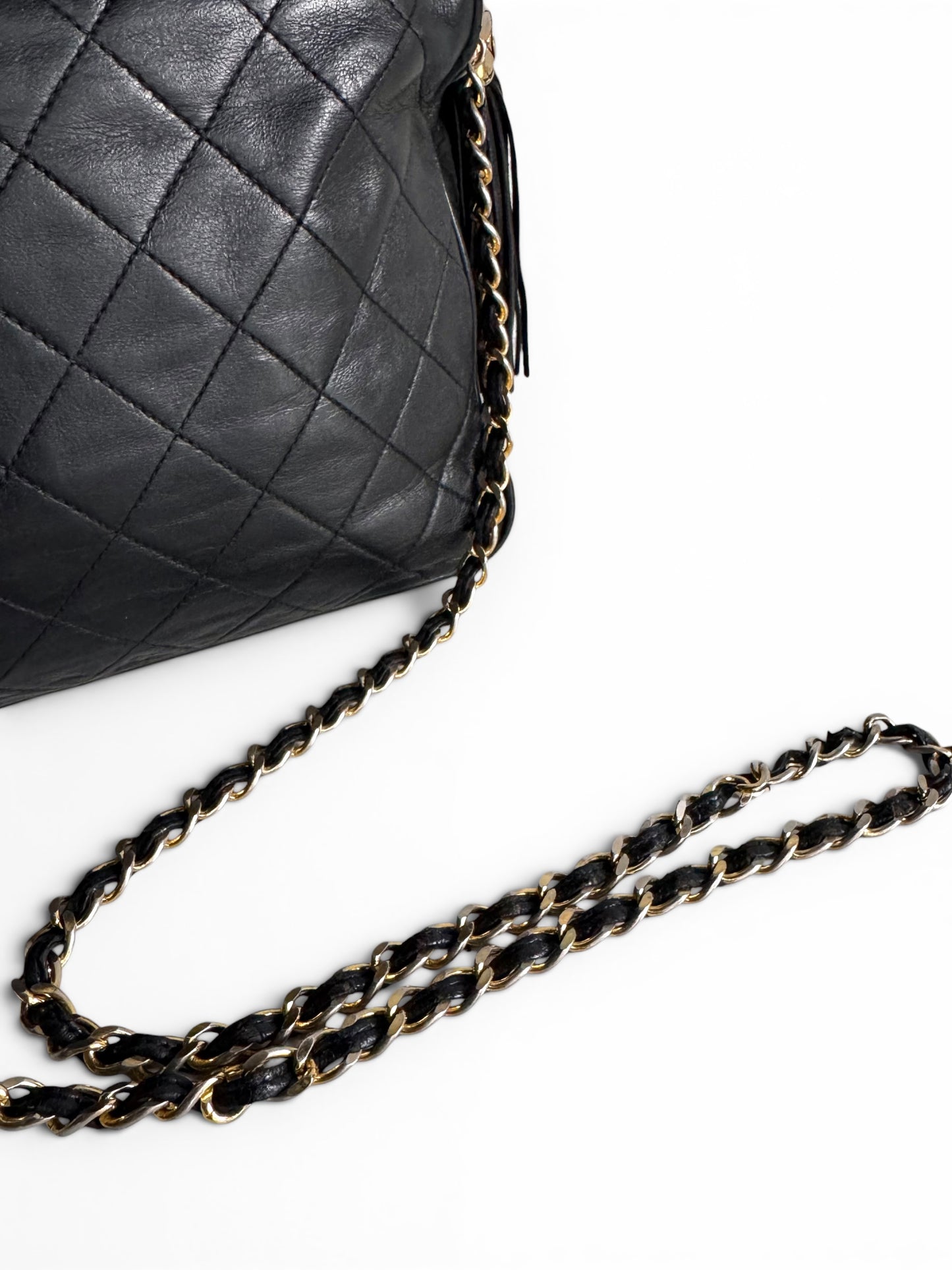CHANEL Lambskin Quilted Tassel Camera Case