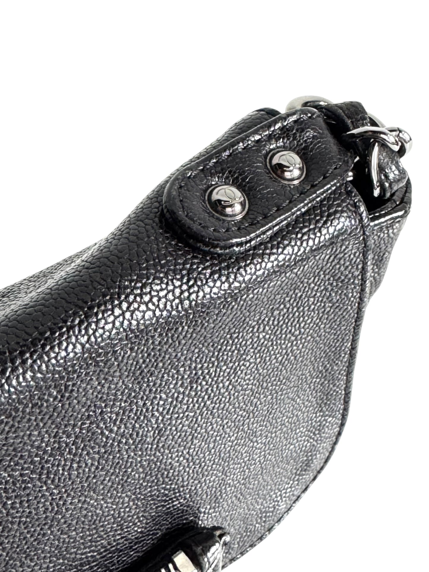 CHANEL Black Quilted Caviar Leather Pocket in the City Flap Shoulder Bag