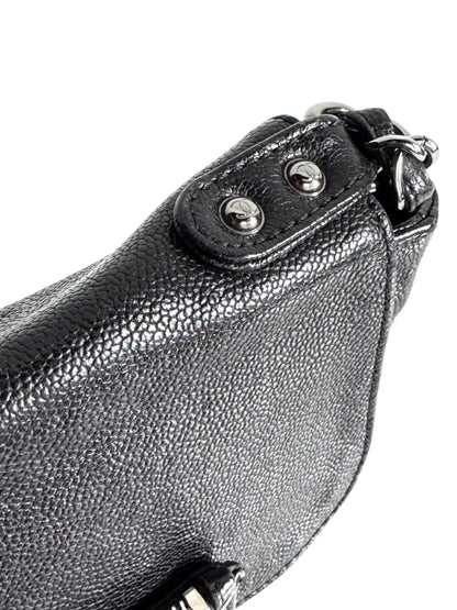 CHANEL Black Quilted Caviar Leather Pocket in the City Flap Shoulder Bag