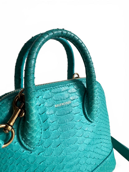 BALENCIAGA Python Ville XXS Top Handle Bag