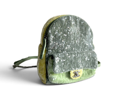 CHANEL Sequin Tri-color Waterfall Backpack