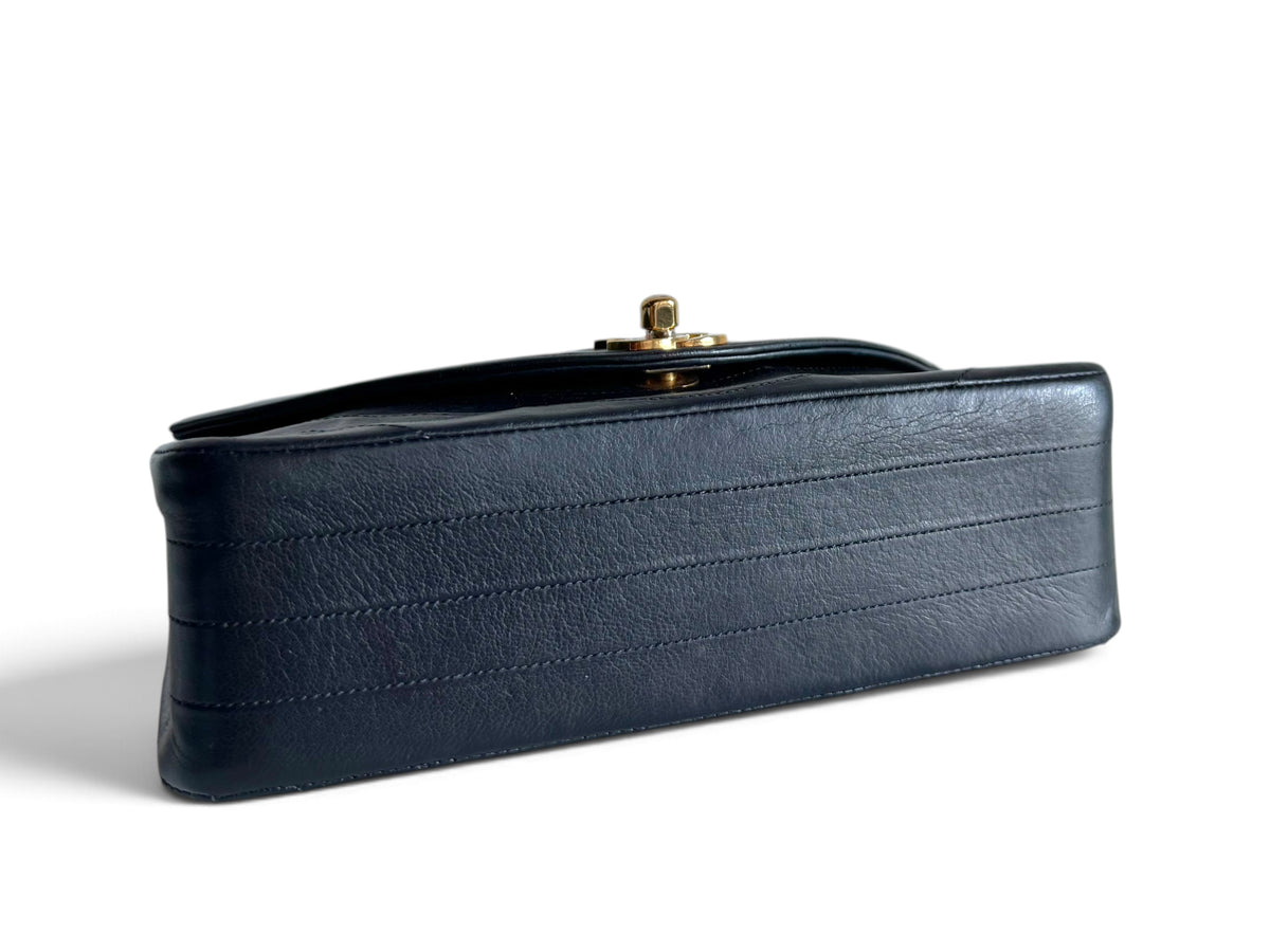 CHANEL Lambskin Half Moon Flap Bag