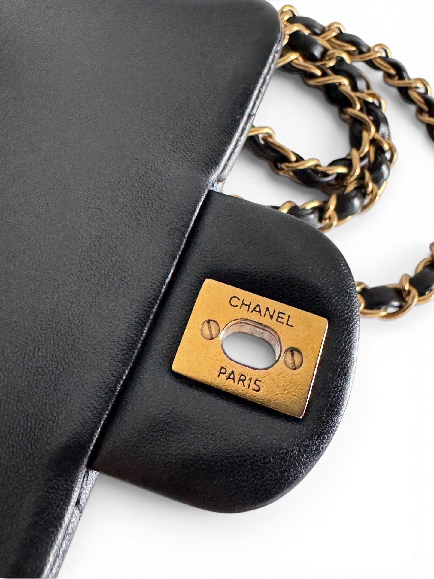 CHANEL Lambskin Chevron Quilted Mini Square Flap