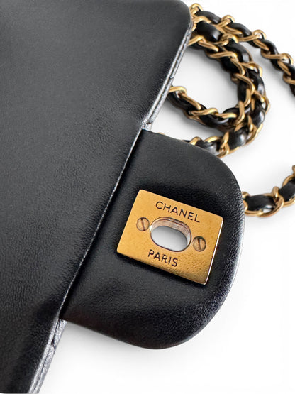 CHANEL Lambskin Chevron Quilted Mini Square Flap
