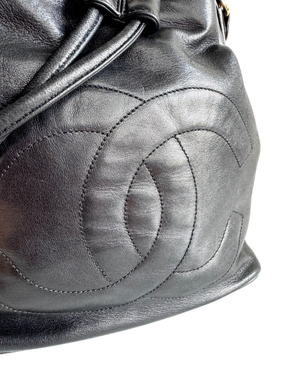 CHANEL Lambskin CC Drawstring Bag