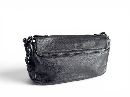 CHANEL Black Quilted Caviar Leather Pocket in the City Flap Shoulder Bag