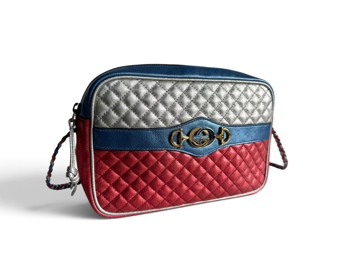 GUCCI Laminated Nappa Trapuntata Small Zumi Shoulder Bag