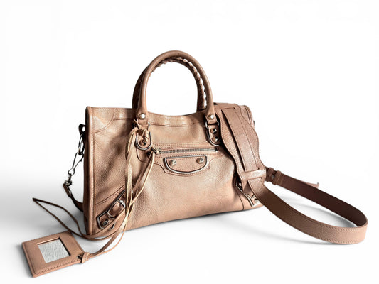 BALENCIAGA Chevre Gold Metallic Edge Hardware Bag