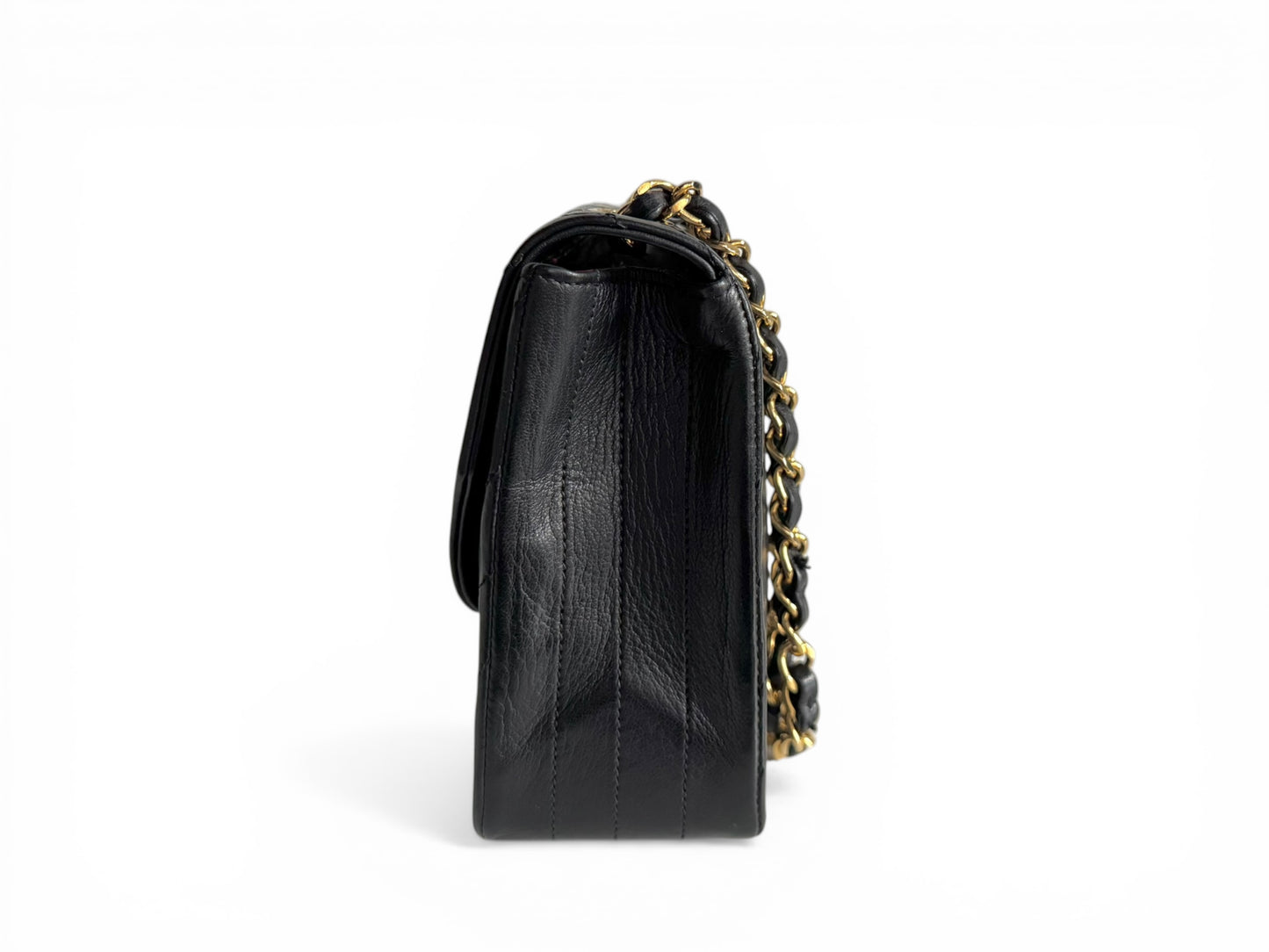 CHANEL Lambskin Half Moon Flap Bag