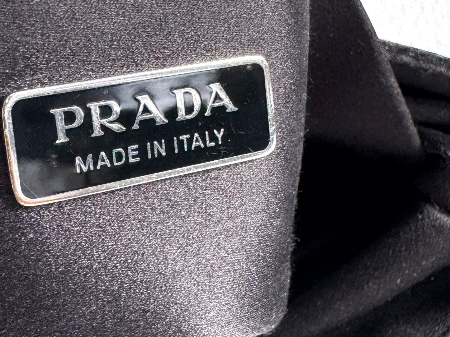 PRADA Paillettes Sequin Logo Cleo Adjustable Strap Shoulder Bag