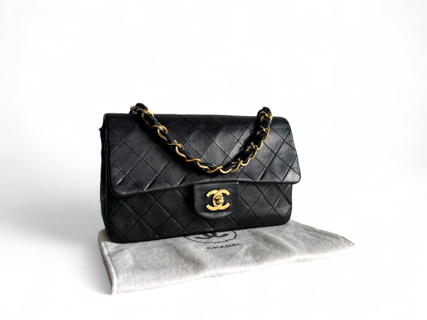 Chanel Lambskin Matelasse Flap Chain Handle Bag