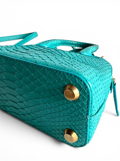 BALENCIAGA Python Ville XXS Top Handle Bag